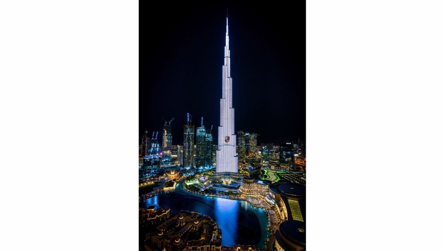 Show de luces en el edificio Burj Khalifa, de Dubái.