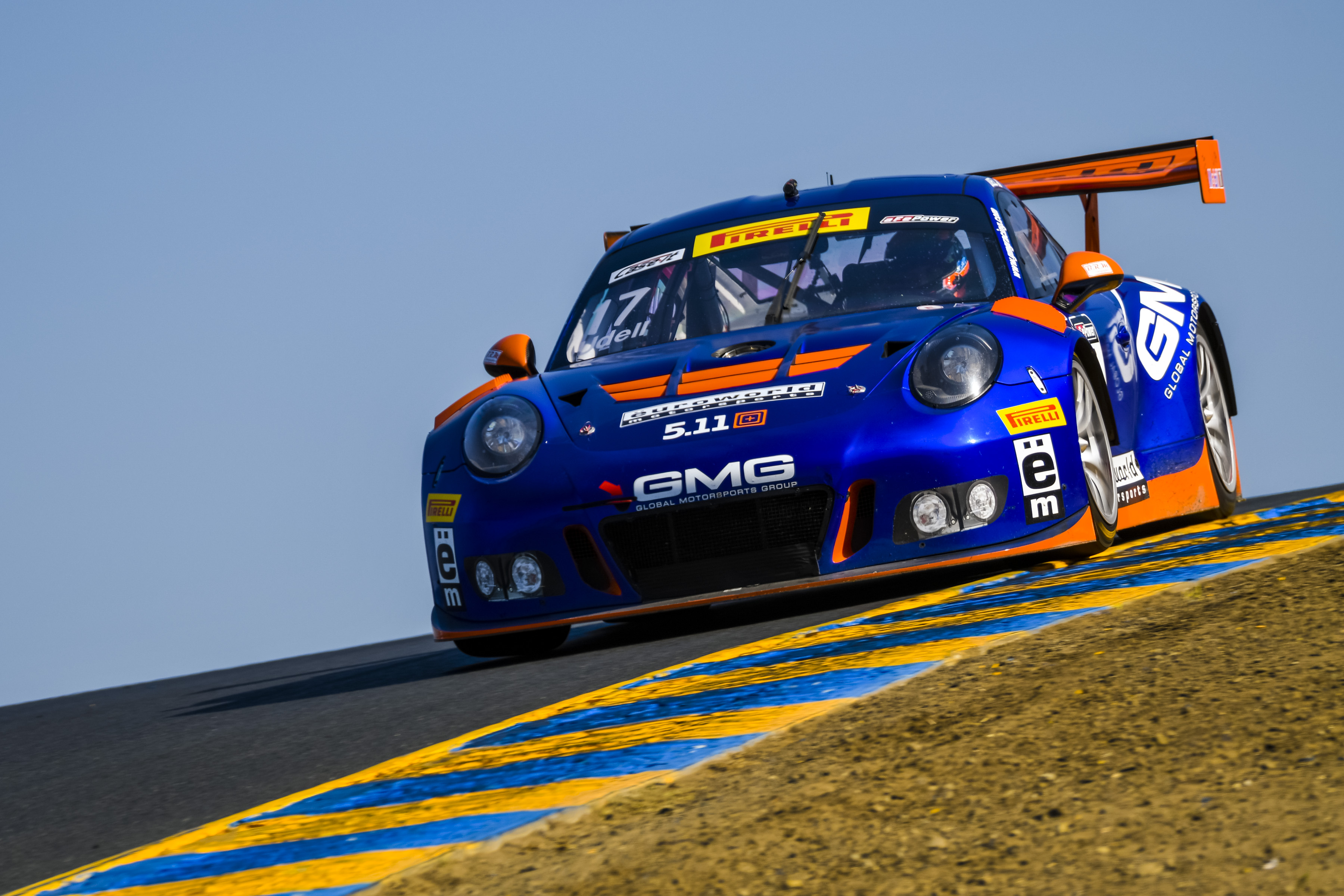 Alec Udell pilots the No 17 Euroworld Motorsports GMG Porsche 911 GT3 R at Sonoma, Pirelli World Challenge 2017, PCNA