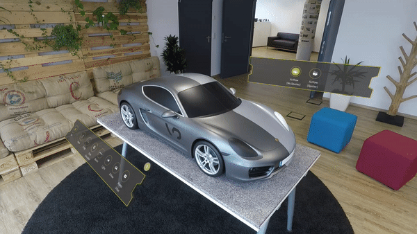 Mixed reality technology, air flow simulation, 2019, Porsche AG