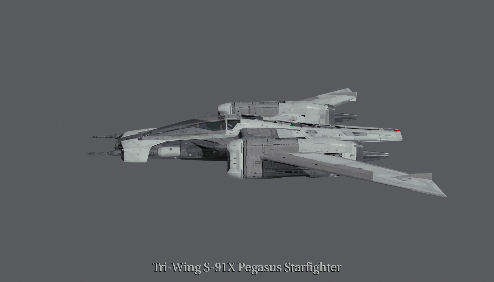 Nave espacial Tri-Wing S-91x Pegasus Starfighter, Star Wars.