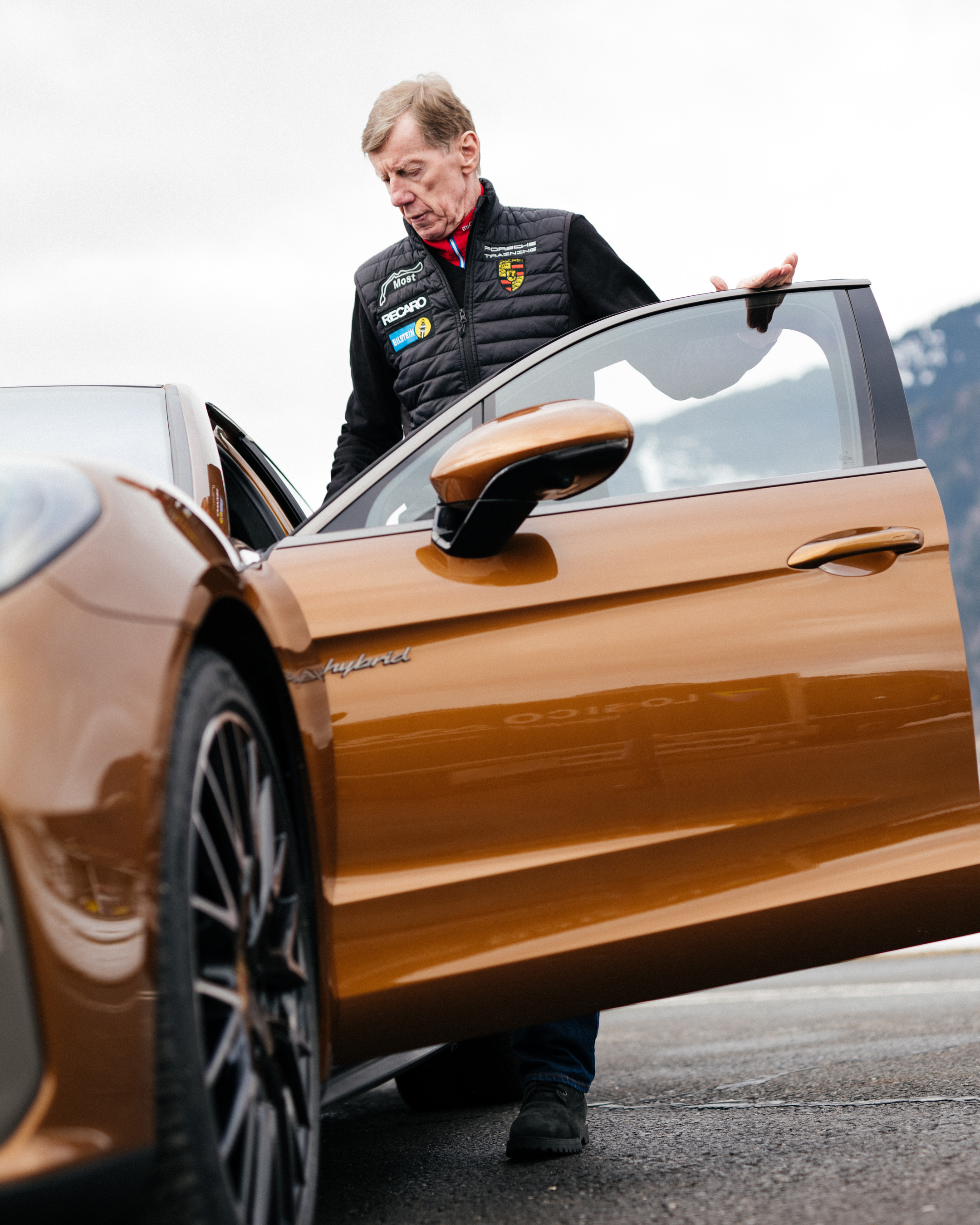 Walter Röhrl, Porsche-Markenbotschafter, Panamera Turbo E-Hybrid, Zell am See, Austria, 2024, Porsche AG