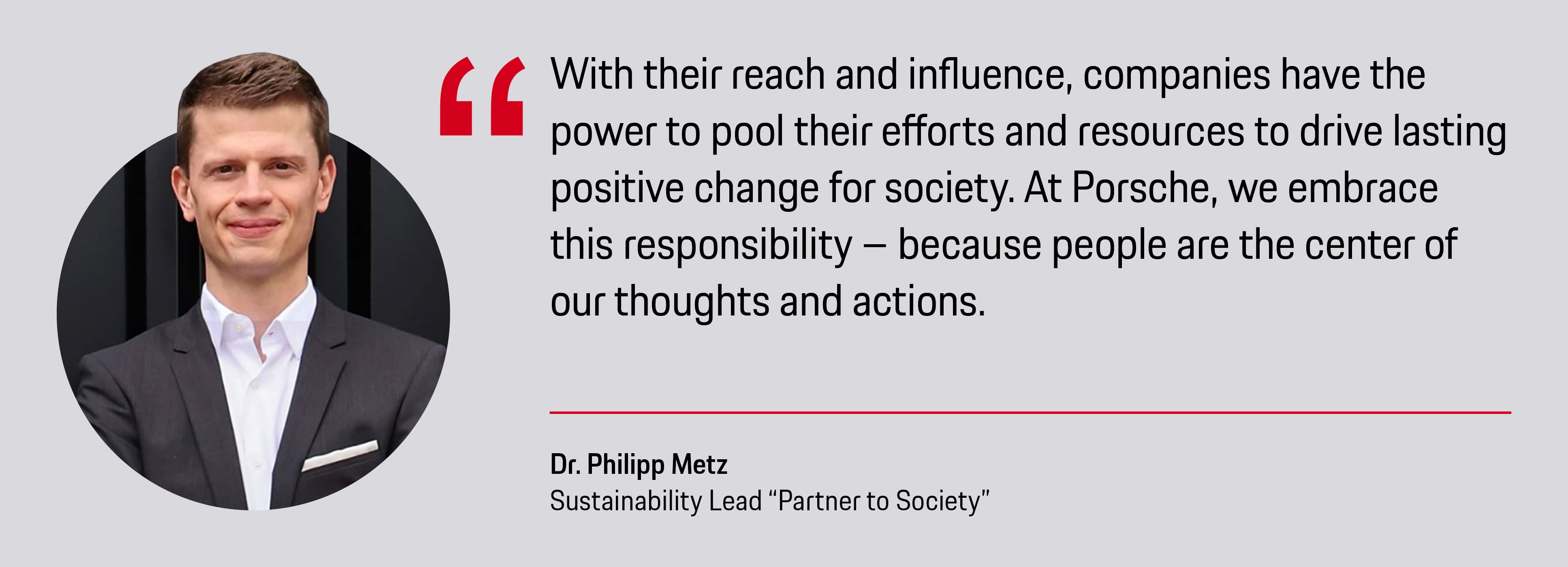 Dr. Philipp Metz, Sustainability Lead "Partner to Society", 2026, Porsche AG