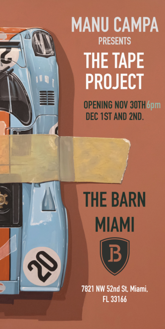 Exposición Manu Campa, The Tape Project, Miami, 2022, Porsche Latin America