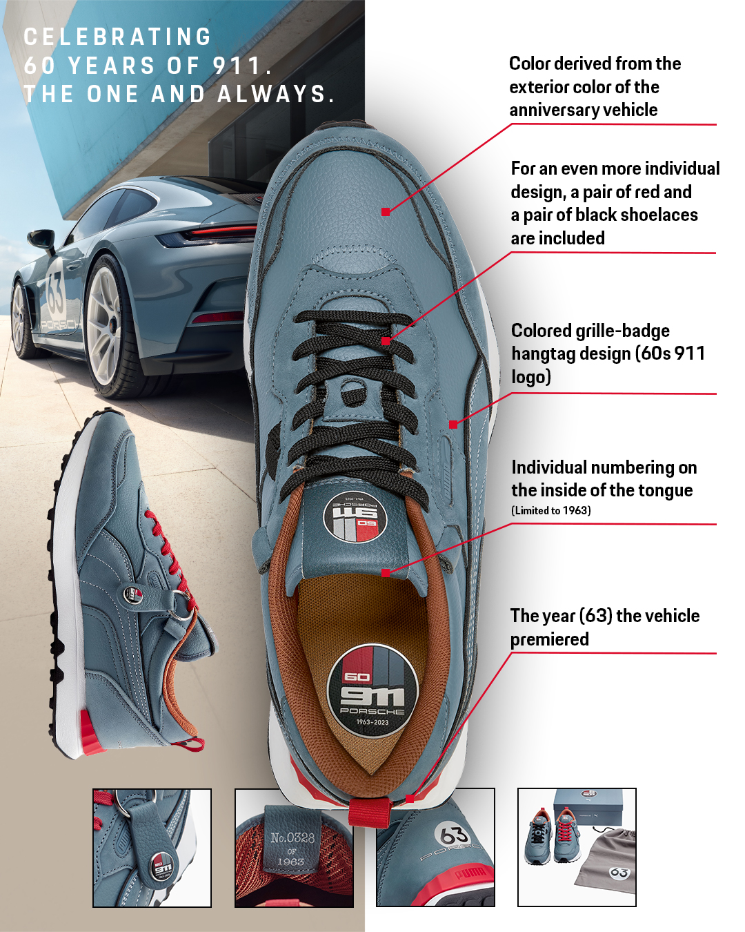 Porsche Celebrates 60th Birthday of the 911 with Retro and Heritage Design Sneakers Porsche Newsroom CH