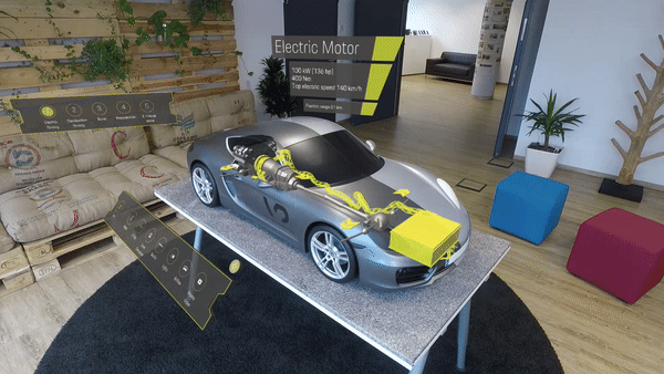 Mixed reality technology, view into the vehicle, 2019, Porsche AG