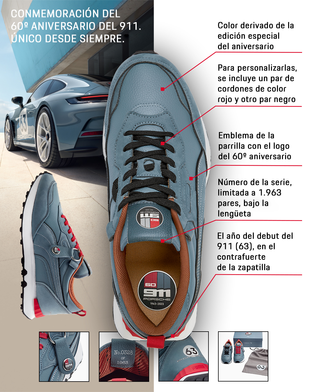 Zapatillas Porsche x Puma Heritage, edición limitada del 60º aniversario del Porsche 911, 2023, Porsche AG