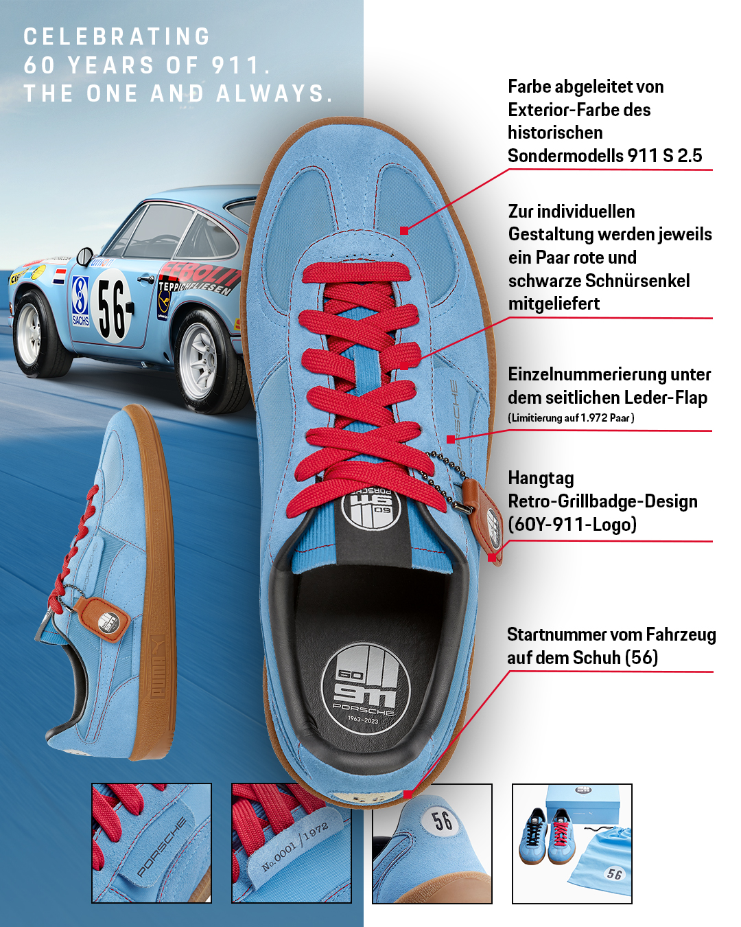 Porsche x Puma Retro Design Sneakers 60 Jahre Porsche 911 Edition, 2023, Porsche AG